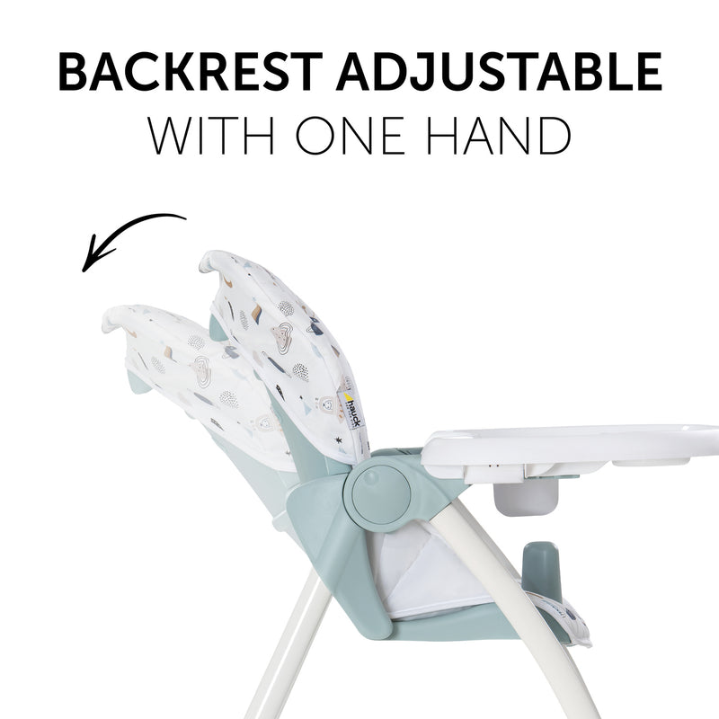 Space Hauck Compact Sit N Fold High Chair with the one hand folding adjustable backrest | Highchairs | Feeding & Weaning - Clair de Lune UK