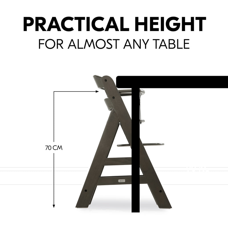 The tilt-proof highchair from the Hauck Alpha+ Bouncer and High Chair Bundle fits all table's heights | Highchairs | Feeding & Weaning - Clair de Lune UK
