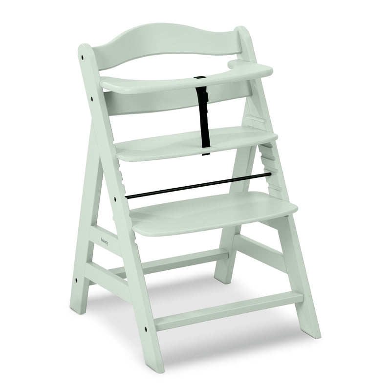 Hauck Alpha+ Wooden Highchair with Removable Front Bar in Mint has a front bar | Highchairs | Feeding & Weaning - Clair de Lune UK
