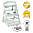 Mint Hauck Alpha+ Wooden Highchair with award logos | Baby Highchairs, stools and seats - Clair de Lune UK