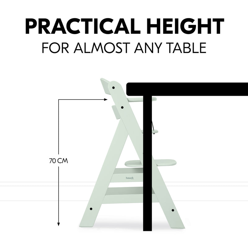 Hauck Alpha+ Wooden Highchair with Removable Front Bar in Mint fits all table's heights | Highchairs | Feeding & Weaning - Clair de Lune UK