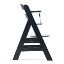 Black Hauck Alpha+ Wooden Highchair  view in profile | Baby Highchairs, stools and seats - Clair de Lune UK