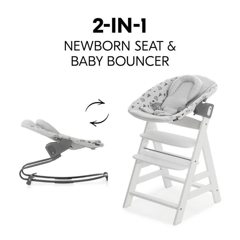 Nordic Grey Hauck Alpha Premium Bouncer as a 2in1 bouncer and newborn seat | Baby Swings, Rockers & Baby Bouncers | Toys - Clair de Lune UK