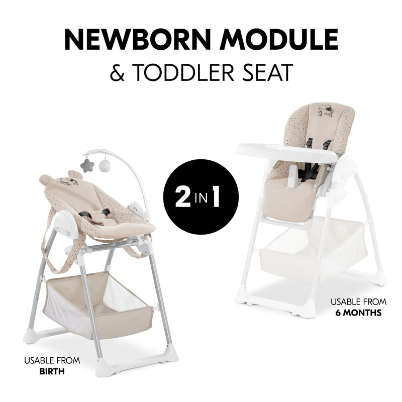 Hauck 3in1 Disney Winnie the Pooh Sit N Relax High Chair with the newborn module and toddler seat | Highchairs | Feeding & Weaning - Clair de Lune UK