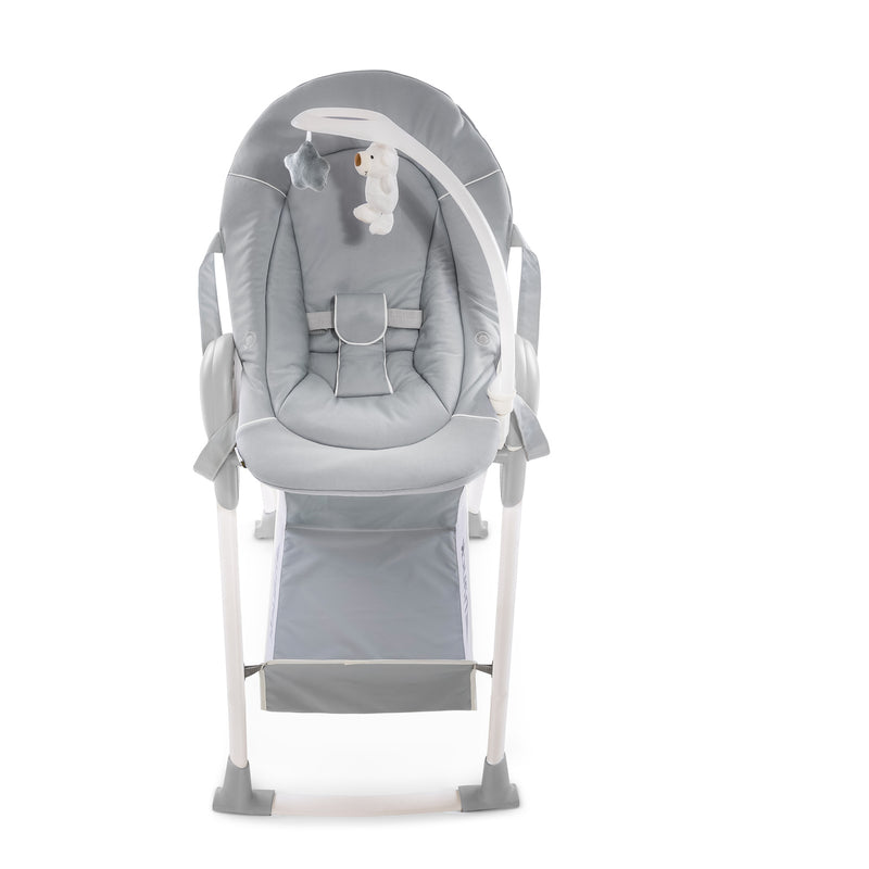 The front of the Stretch Grey Hauck Travel 3in1 Sit N Relax High Chair & Bouncer | Highchairs | Feeding & Weaning - Clair de Lune UK