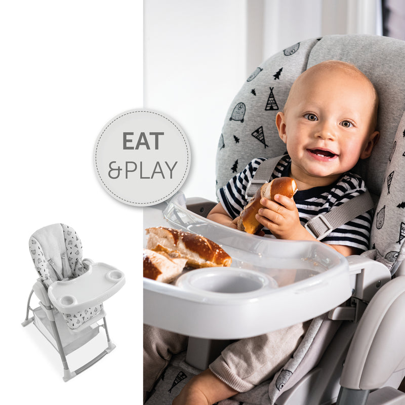  Nordic Grey Hauck Travel 3in1 Sit N Relax High Chair & Bouncer as an eat and play toddler chair | Highchairs | Feeding & Weaning - Clair de Lune UK