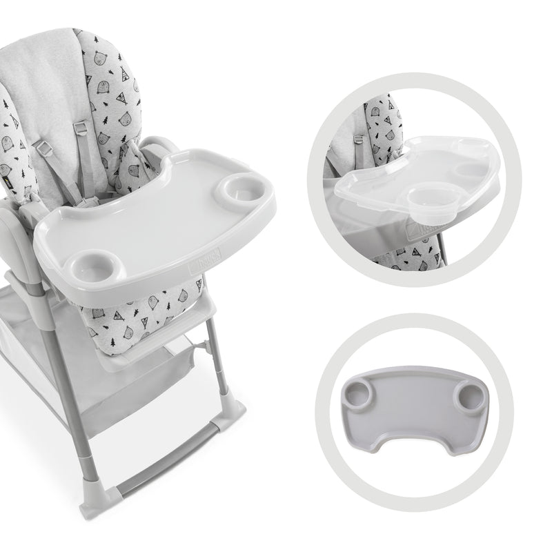 The large tray of the Nordic Grey Hauck Travel 3in1 Sit N Relax High Chair & Bouncer | Highchairs | Feeding & Weaning - Clair de Lune UK 