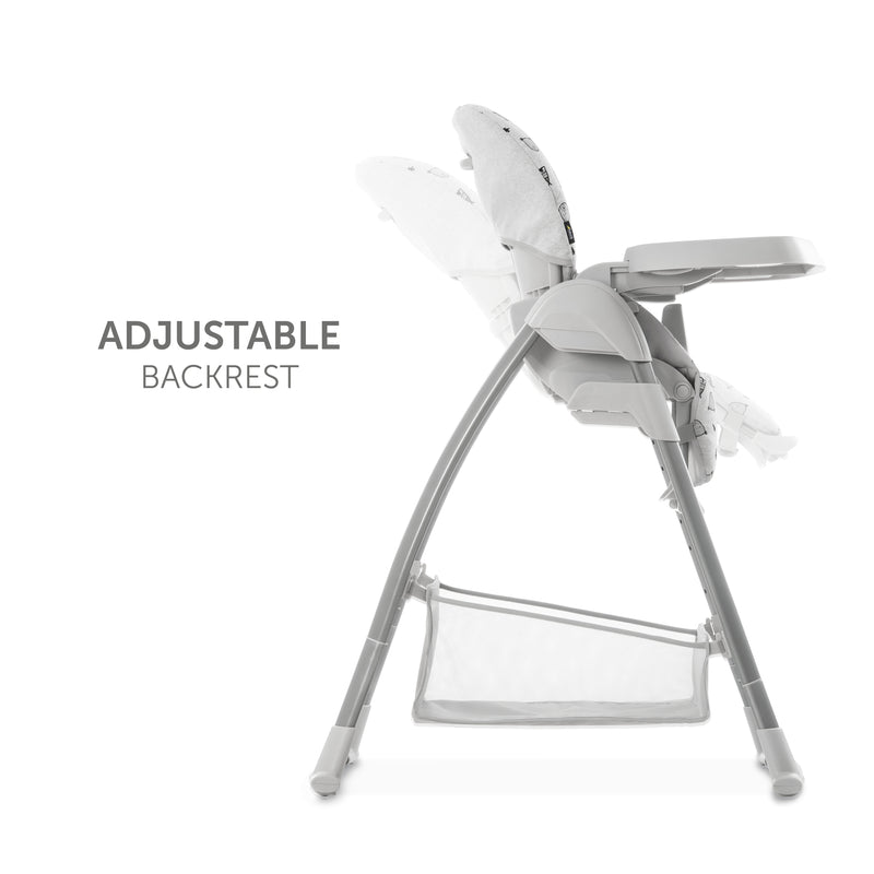 The adjustable backrest of the Nordic Grey Hauck Travel 3in1 Sit N Relax High Chair & Bouncer | Highchairs | Feeding & Weaning - Clair de Lune UK
