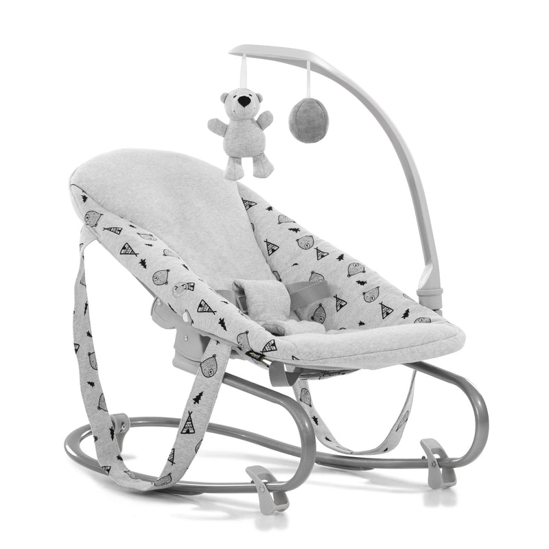 Nordic Grey Hauck Travel 3in1 Sit N Relax High Chair & Bouncer when transformed to a bouncer | Highchairs | Feeding & Weaning - Clair de Lune UK 
