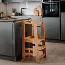 Natural Hauck Learn N Explore Learning Tower in a family kitchen | Feeding & Weaning | Montessori Furniture For Babies & Toddlers - Clair de Lune UK