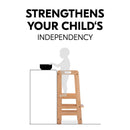 The personal development skill benefit of the Natural Hauck Learn N Explore Learning Tower | Feeding & Weaning | Montessori Furniture For Babies & Toddlers - Clair de Lune UK