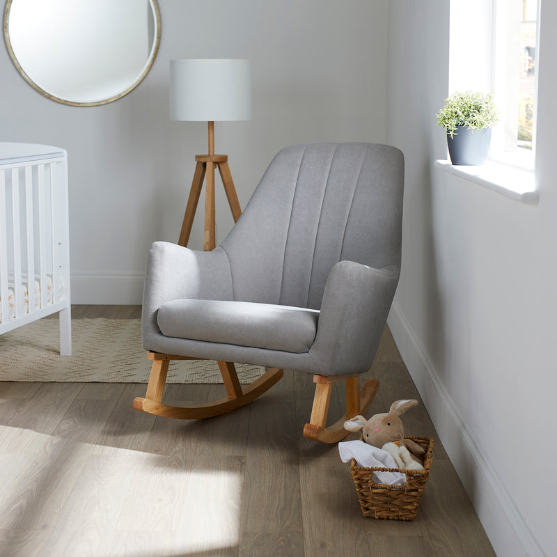 Pearl Grey Ickle Bubba Eden Deluxe Nursery Rocking Chair | Nursing & Feeding Chairs | Nursery Furniture - Clair de Lune UK