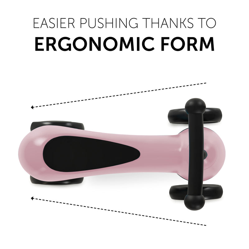 The ergonomic form of the Pink Hauck 1st Ride Four Balance Bike | Toddler Bikes | Montessori Activities For Babies & Kids - Clair de Lune UK