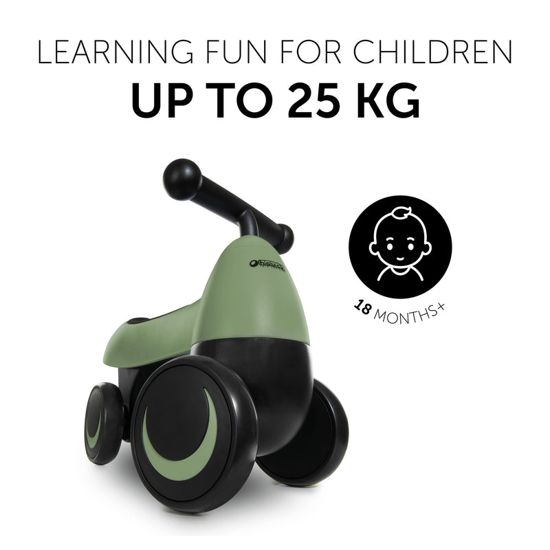 Green Hauck 1st Ride Four Balance Bike for toddlers | Toddler Bikes | Montessori Activities For Babies & Kids - Clair de Lune UK
