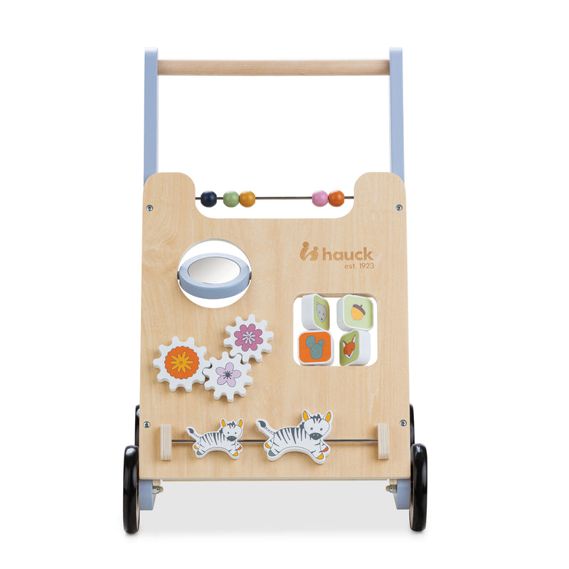 The front of the Hauck Learn to Walk Montessori Baby Walker | Baby Walkers and Ride On Toys | Montessori Activities For Babies & Kids | Toys | Baby Shower, Birthday & Christmas Gifts - Clair de Lune UK