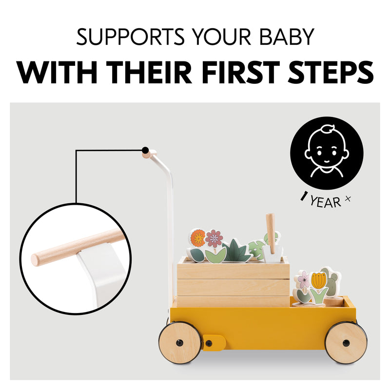 Hauck Learn to Walk Montessori Baby Walker for Little Gardeners supporting your baby's first step | Baby Walkers and Ride On Toys | Montessori Activities For Babies & Kids | Toys | Baby Shower, Birthday & Christmas Gifts - Clair de Lune UK