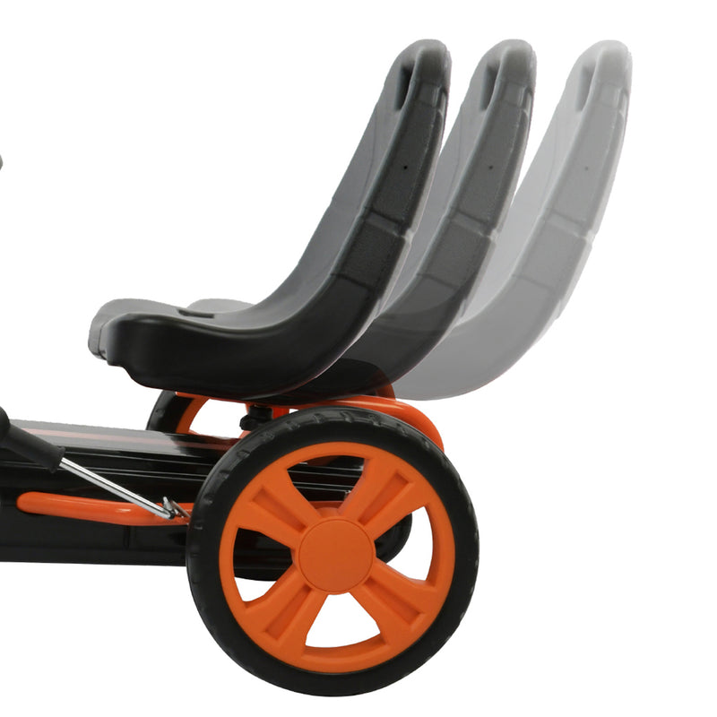 The adjustable seat of the Orange Hauck Speedster Go Kart | Wagons & Go Karts | Baby & Kid Travel - Clair de Lune UK
