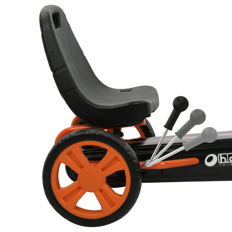 The adjustable pedals of the Orange Hauck Speedster Go Kart | Wagons & Go Karts | Baby & Kid Travel - Clair de Lune UK