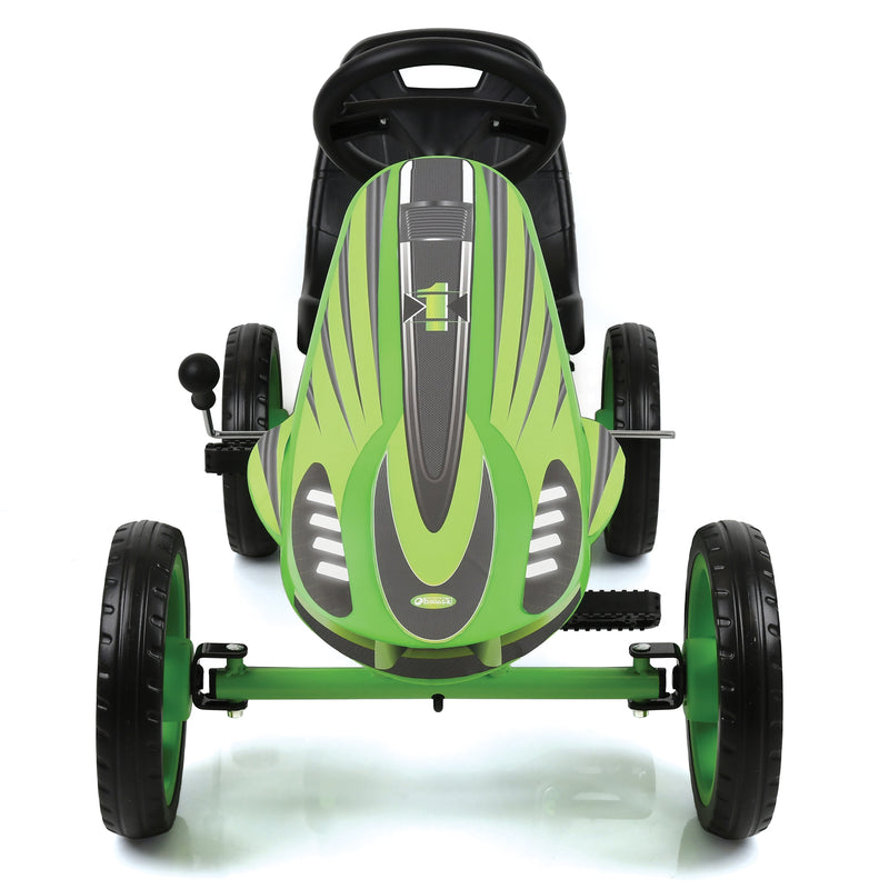 The front of the Green Hauck Speedster Go Kart | Wagons & Go Karts | Baby & Kid Travel - Clair de Lune UK