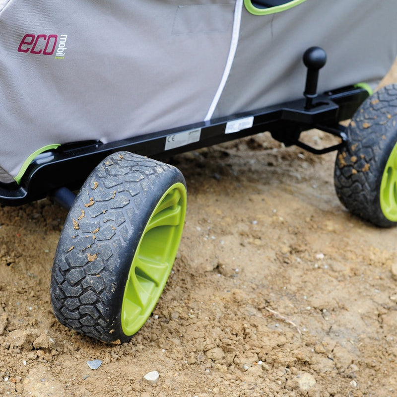 The sturdy wheels of the Hauck Eco Mobil Wagon | Wagons & Go Karts | Baby & Kid Travel - Clair de Lune UK