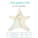 Cream Organic Star Breathable Mesh Baby Wrap Blanket 6-12 months dimensions | Cosy Baby Blankets and Swaddles | Newborn Summer Essentials | Baby Gifts - Clair de Lune UK