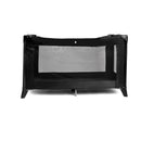 Black East Coast Travel Cot landscape view showing the mesh | Cribs & Travel Cots | Nursery Furniture - Clair de Lune