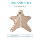 Diagram showing the measurements of the newborn 0-6 months Star Fleece Baby Wrap Blanket in Oatmeal | Cosy Baby Blankets | Swaddle Blanket | Nursery Bedding - Clair de Lune UK