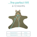 Diagram showing the measurements of the baby 6-12 months Star Wrap Blanket in Sage | Cosy Baby Blankets | Swaddle Blanket | Nursery Bedding - Clair de Lune UK