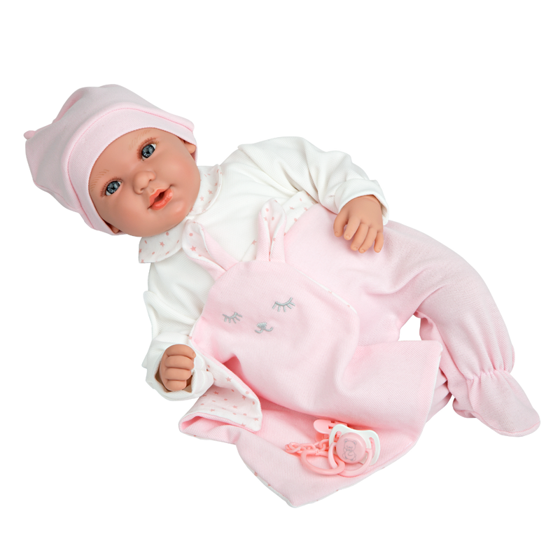 Arias Iria Doll with Crying Function & Comforter without the dummy | Dolls | Toys | Baby Shower, Birthday & Christmas Gifts - Clair de Lune UK
