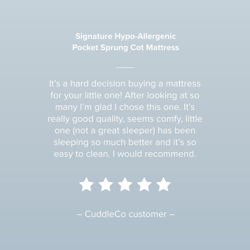 CuddleCo Signature Hypoallergenic Bamboo Pocket Sprung Cot Mattress Genuine customer review - Clair de Lune UK