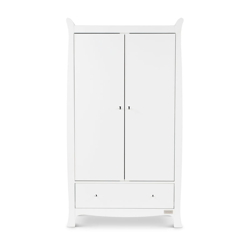 The white double wardrobe of the Ickle Bubba Snowdon Classic Nursery Room Sets | Nursery Furniture Sets | Room Sets | Nursery Furniture - Clair de Lune UK