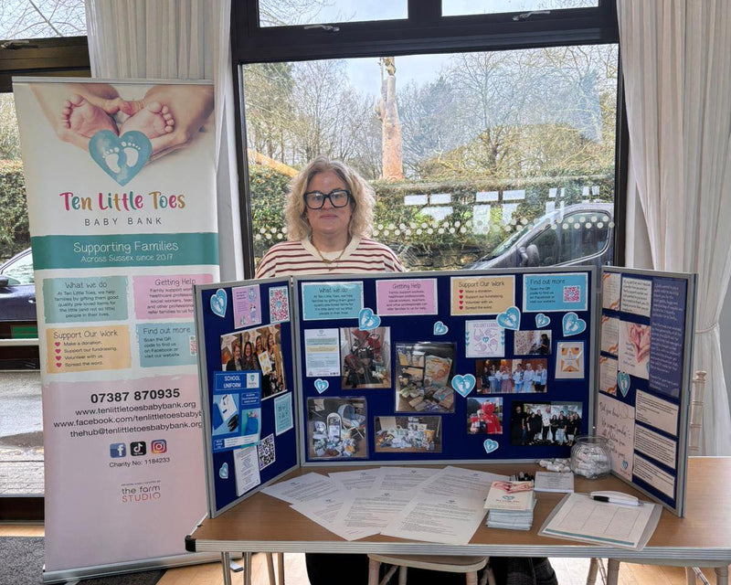 Ten Little Toes Baby Bank at a volunteer fair | Charity Partnerships - Clair de Lune UK