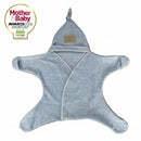 Grey Star Fleece Baby Wrap Blanket with no buttons or zips Shortlisted for a Mother & Baby Award 2026 | Cosy Baby Blankets | Swaddle Blanket | Nursery Bedding - Clair de Lune UK