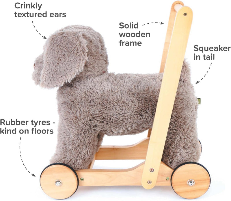 The sensory benefits and unique selling points of the Little Bird Told Me Bailey Dog Push Along, Baby Walker and Ride On | Montessori Activities For Babies & Kids | Toys | Baby Shower, Birthday & Christmas Gifts - Clair de Lune UK