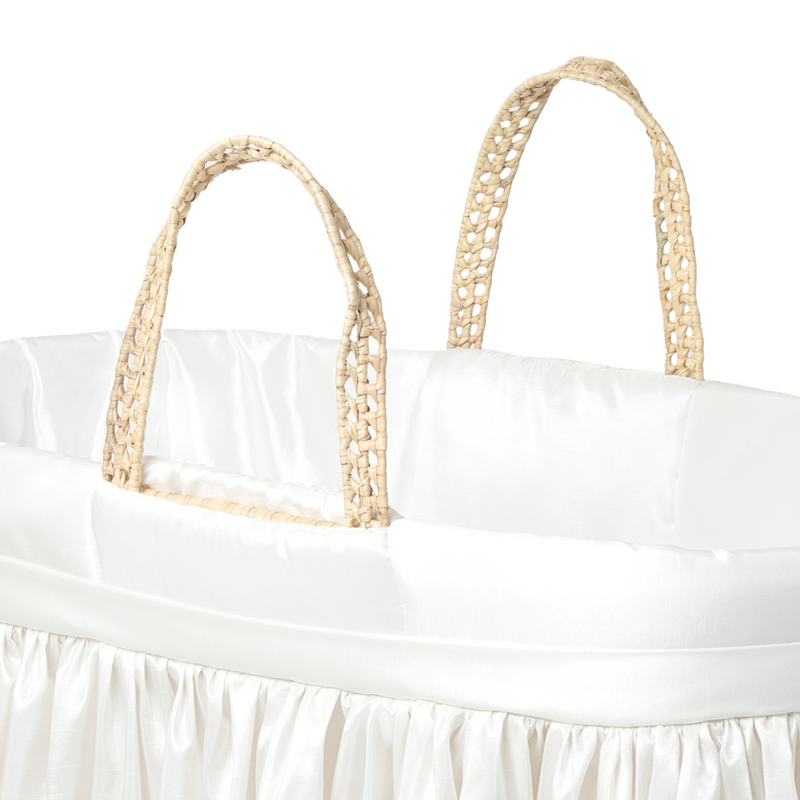  80th Anniversary Windsor Palm Moses Basket Bundle with two palm handles | Moses Baskets and Stands | Co-sleepers | Nursery Furniture - Clair de Lune UK