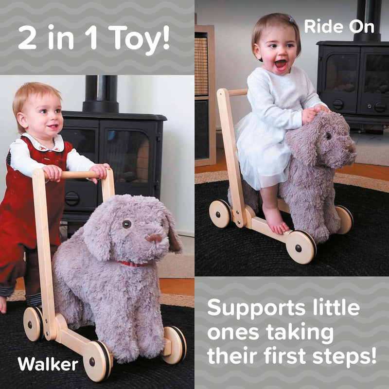 The 2in1 Little Bird Told Me Bailey Dog Push Along, Baby Walker and Ride On | Montessori Activities For Babies & Kids | Toys | Baby Shower, Birthday & Christmas Gifts - Clair de Lune UK