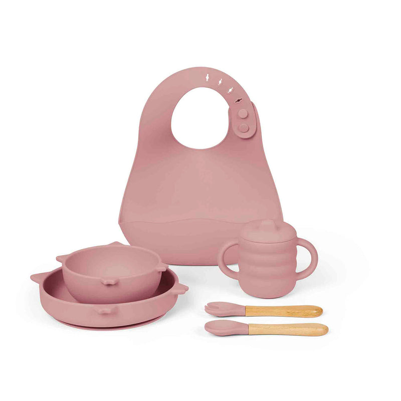Pastel Pink Ickle Bubba 6-Piece Silicone Feeding Set | Feeding Essentials | Feeding & Weaning | Toddler Essentials - Clair de Lune UK