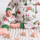 Close up on the GrowGrows Organic Alpine Adventures Pyjamas | Organic Kids PJs and Nightwear - Clair de Lune UK