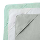 East Coast 3 Pack Cuddle Robes showing the grey, white and aqua hoods and soft cotton towelling | Baby Bath Time Essentials | Newborn Essentials - Clair de Lune UK