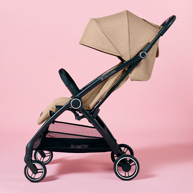 Easy-folding Ickle Bubba Aries Max Auto-fold Stroller in Biscuit | Pushchairs and Travel Systems | Baby & Kid Travel - Clair de Lune UK