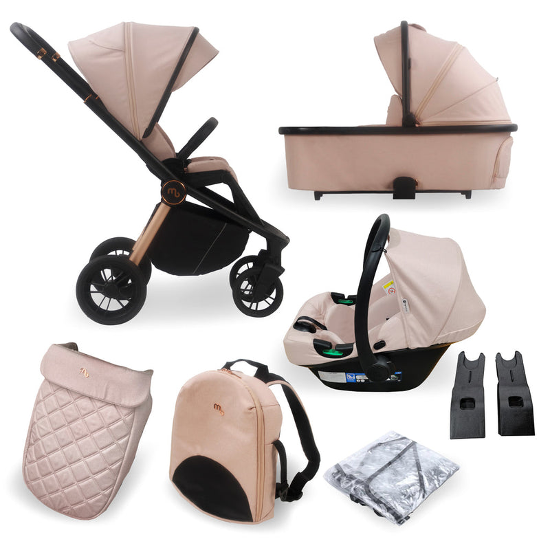 Pastel Pink My Babiie 3-in-1 Travel System with i-Size Car Seat | Pushchairs and Travel Systems | Baby & Kid Travel - Clair de Lune UK