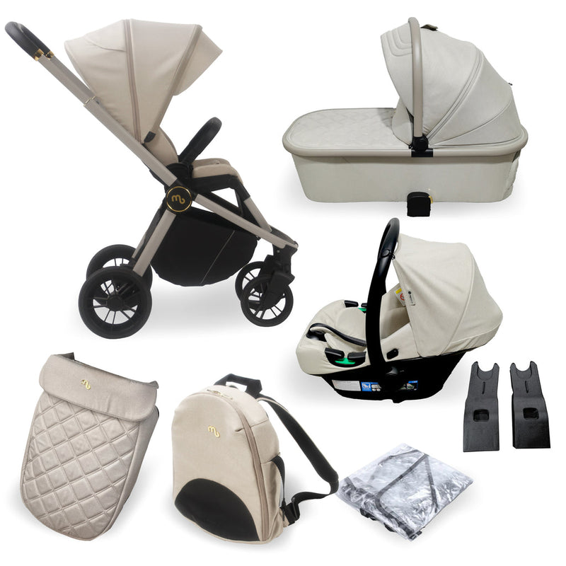 Ivory My Babiie 3-in-1 Travel System with i-Size Car Seat | Pushchairs and Travel Systems | Baby & Kid Travel - Clair de Lune UK