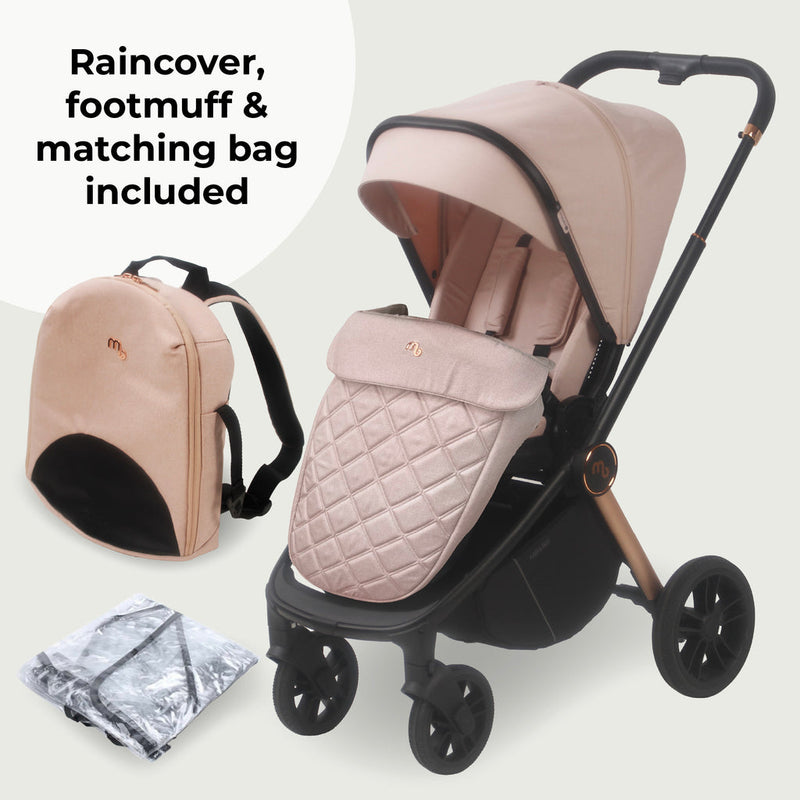 The accessories of the Pastel Pink My Babiie 3-in-1 Travel System with i-Size Car Seat | Pushchairs and Travel Systems | Baby & Kid Travel - Clair de Lune UK