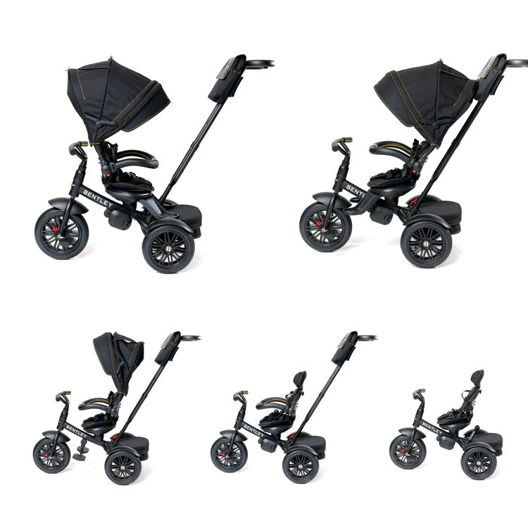 The six functions and stages of the Matt Black Bentley 6in1 Trike - Convertible Baby Stroller | Strollers, Pushchairs & Prams | Pushchairs, Carrycots & Car Seats Baby | Travel Essentials - Clair de Lune UK
