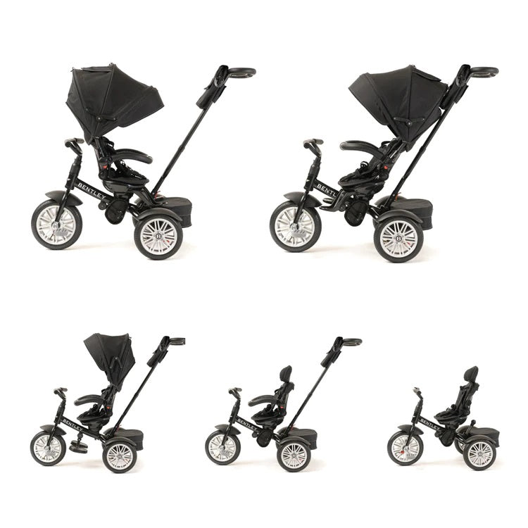 The six functions and stages of the Onyx Black Bentley 6in1 Trike - Convertible Baby Stroller | Strollers, Pushchairs & Prams | Pushchairs, Carrycots & Car Seats Baby | Travel Essentials - Clair de Lune UK