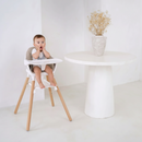 Baby sat in the Beige 6 in 1 High Chair | Baby Feeding Essentials - Clair de Lune UK