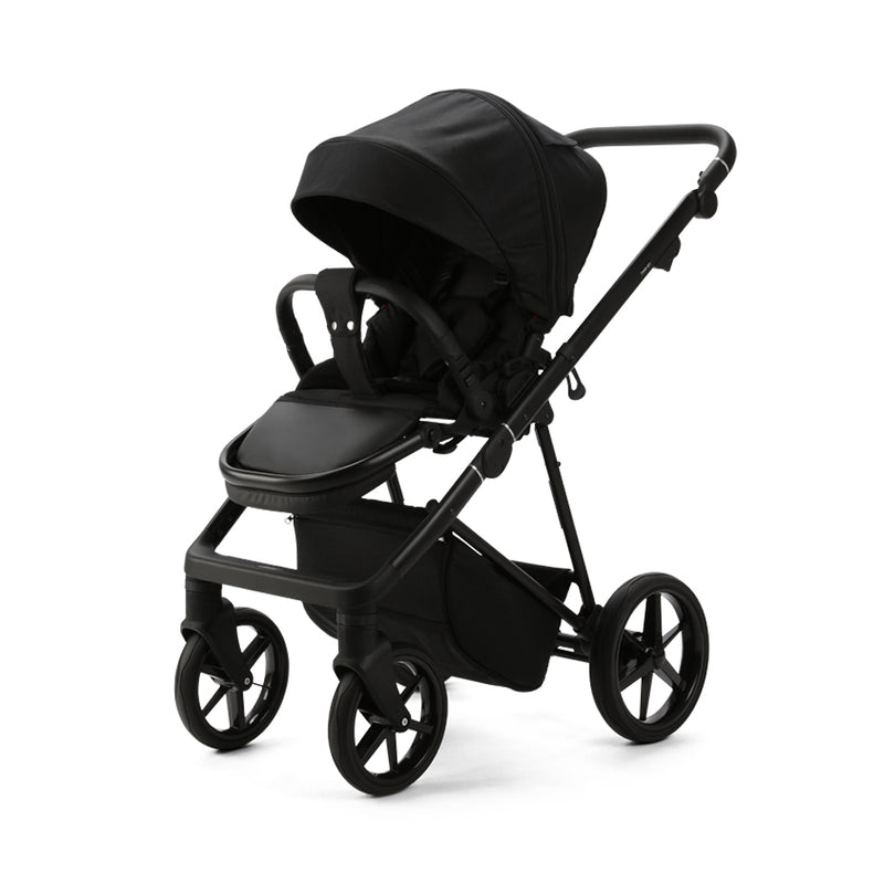 Black Mee-go 2in1 Milano Evo Pushchair (With Carrycot) with the newly-designed seat unit | Pushchairs and Travel Systems | Baby & Kid Travel - Clair de Lune UK