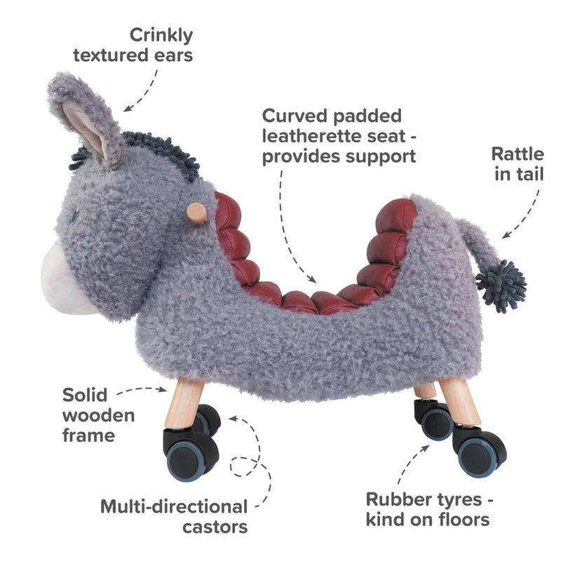 The unique selling points and sensory benefits of the Little Bird Told Me Bojangles Donkey Ride On Toy | Baby Walkers and Ride On Toys | Montessori Activities For Babies & Kids | Toys | Baby Shower, Birthday & Christmas Gifts - Clair de Lune UK