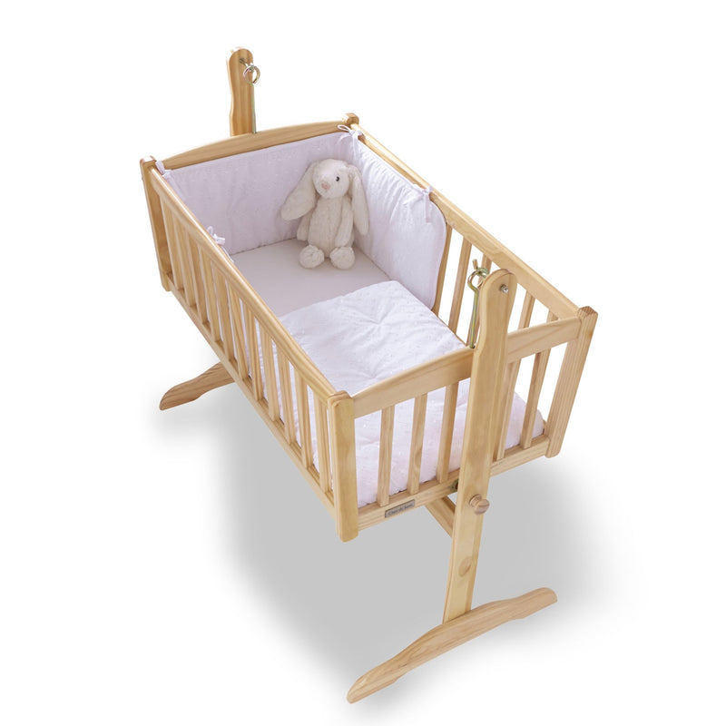 Broderie Anglaise Crib/Cradle Quilt & Bumper Bedding Set | Crib Bedding | Cot, Cot Bed, Pram, Crib & Moses Basket Bedding