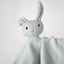 Organic Knitted GrowGrows Bunny Animal Comforter on white background - Clair de Lune UK